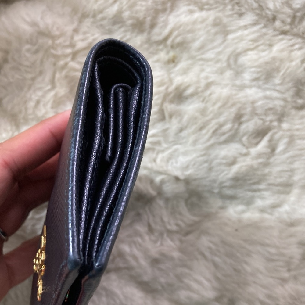 Prada Black Saffiano Leather Wallet with Gold Logo - Picture 3 of 12